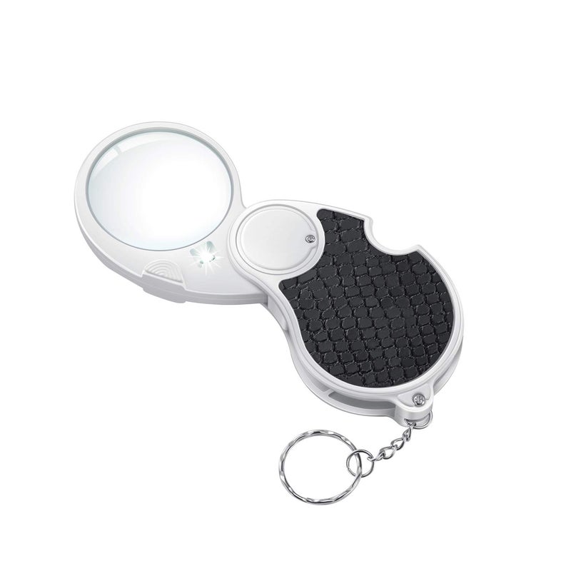 TECHSHARE Magnifying Glass with Light, Lighted Magnifying Glass, Handheld Pocket Magnifier Small Illuminated Folding Hand Held Lighted Magnifier for Reading Coins Hobby Travel - 45 Mm Diameter - Image 1